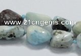 CLR27 15.5 inches nugget natural larimar gemstone beads wholesale