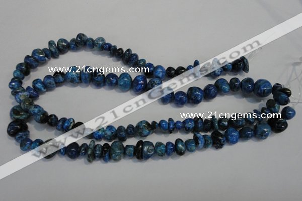 CLR315 15.5 inches 6*12mm nuggets dyed larimar gemstone beads