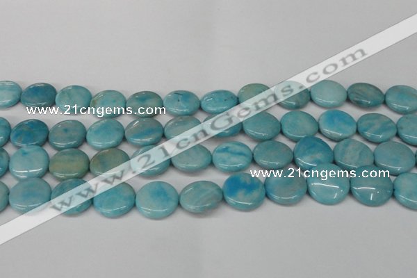 CLR364 15.5 inches 18mm flat round dyed larimar gemstone beads