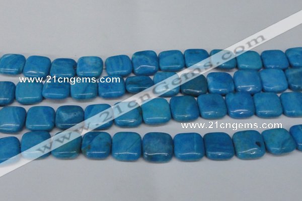 CLR434 15.5 inches 18*18mm square dyed larimar gemstone beads