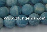 CLR613 15.5 inches 10mm round matte imitation larimar beads