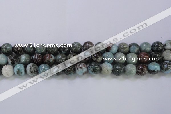 CLR64 15.5 inches 12mm round natural larimar gemstone beads