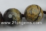 CLS108 15.5 inches 25mm faceted round artistic jasper beads