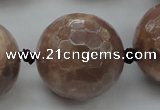 CLS17 15.5 inches 30mm faceted round large moonstone beads