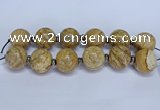 CLS253 7.5 inches 30mm round large picture jasper beads