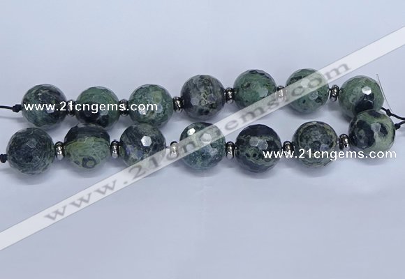 CLS303 7.5 inches 25mm faceted round large kambaba jasper beads