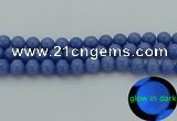 CLU114 15.5 inches 12mm round blue luminous stone beads