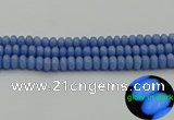 CLU126 15.5 inches 5*8mm rondelle blue luminous stone beads