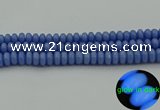 CLU127 15.5 inches 6*10mm rondelle blue luminous stone beads