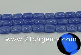 CLU204 15.5 inches 15*20mm rectangle blue luminous stone beads