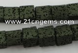 CLV390 15.5 inches 10*10mm cube dyed lava beads wholesale