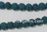 CLV452 15.5 inches 8mm round dyed blue lava beads wholesale