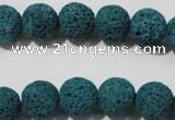 CLV453 15.5 inches 10mm round dyed blue lava beads wholesale