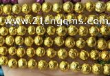 CLV544 15.5 inches 8mm round plated lava beads wholesale