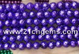 CLV549 15.5 inches 8mm round plated lava beads wholesale
