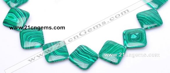 CMA10 15.5 inches 31mm rhombus imitate malachite beads wholesale