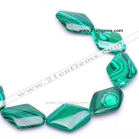 CMA11 23*30mm rhombus imitate malachite gemstone beads Wholesale