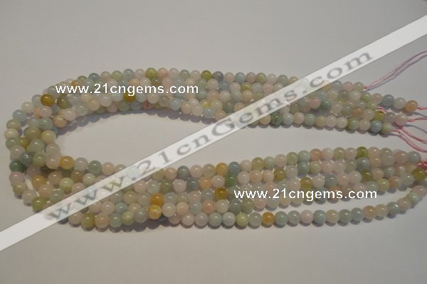 CMG11 15.5 inches 6mm round A grade natural morganite beads