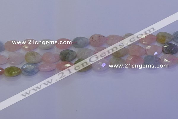 CMG271 15.5 inches 8*12mm faceted flat teardrop morganite beads
