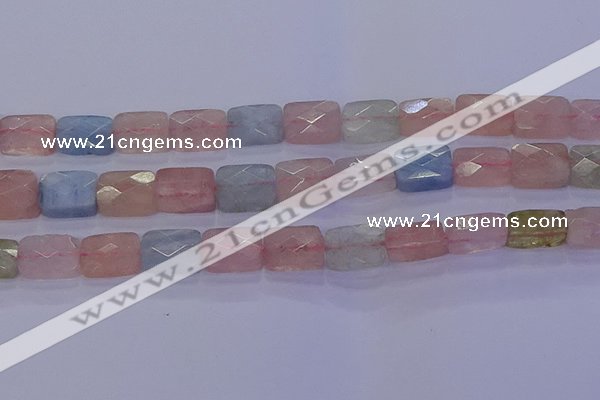 CMG278 15.5 inches 10*14mm faceted rectangle morganite beads