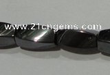 CMH152 15.5 inches 5*11mm twisted rice magnetic hematite beads