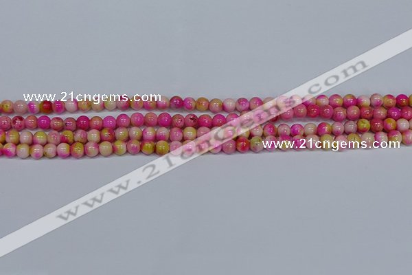 CMJ512 15.5 inches 4mm round rainbow jade beads wholesale