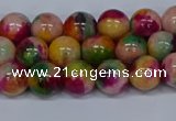 CMJ591 15.5 inches 8mm round rainbow jade beads wholesale