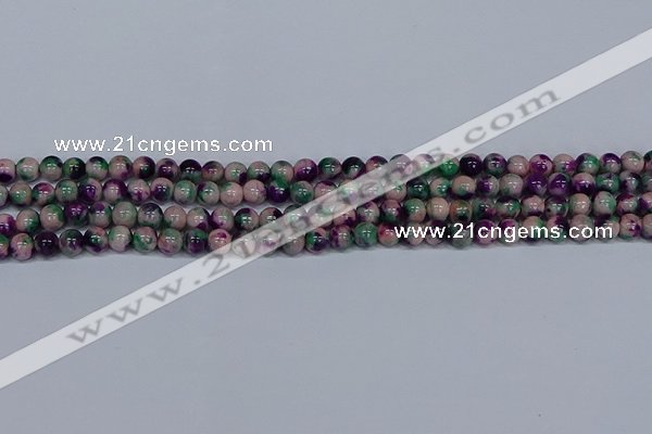 CMJ597 15.5 inches 6mm round rainbow jade beads wholesale