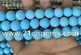 CMJ839 15.5 inches 12mm round matte Mashan jade beads wholesale