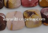 CMK162 15.5 inches 20*20mm faceted square mookaite beads wholesale