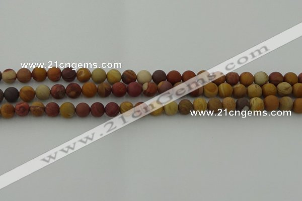 CMK311 15.5 inches 6mm round matte sunset mookaite beads