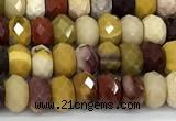CMK375 15 inches 4*6mm faceted rondelle mookaite beads