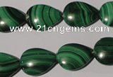 CMN283 15.5 inches 12*16mm flat teardrop natural malachite beads
