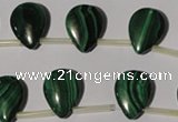 CMN323 Top-drilled 13*18mm flat teardrop natural malachite beads