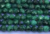 CMN451 15 inches 3mm faceted round malachite beads