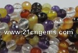 CMQ31 15.5 inches 6mm faceted round multicolor quartz beads