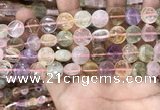 CMQ501 15.5 inches 12mm flat round colorfull quartz beads wholesale