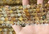 CMQ561 15.5 inches 8mm faceted round citrine & prehnite beads