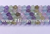 CMQ578 15.5 inches 12mm faceted round mixed quartz beads