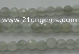 CMS1054 15.5 inches 4mm faceted round grey moonstone beads wholesale
