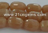 CMS1099 15.5 inches 10*14mm faceted rice moonstone gemstone beads