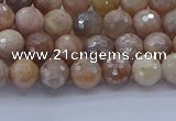 CMS1300 15.5 inches 4mm faceted round AB-color moonstone beads