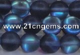 CMS1519 15.5 inches 12mm round matte synthetic moonstone beads