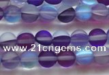 CMS1576 15.5 inches 6mm round matte synthetic moonstone beads