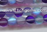 CMS1577 15.5 inches 8mm round matte synthetic moonstone beads