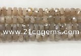 CMS1664 15.5 inches 6*10mm - 8*11mm faceted tyre moonstone beads