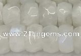 CMS1912 15.5 inches 6*10mm faceted rondelle white moonstone beads