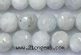 CMS2140 15 inches 6mm faceted round white moonstone beads