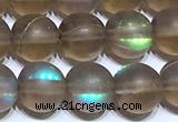 CMS2192 15 inches 6mm, 8mm, 10mm & 12mm round matte synthetic moonstone beads