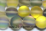 CMS2226 15 inches 6mm, 8mm, 10mm & 12mm round matte synthetic moonstone beads